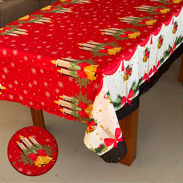 TECIDO OXFORD ESTAMPA DE NATAL TOALHA DE MESA / DECORAÇÃO | 1m X 1,50m | 28