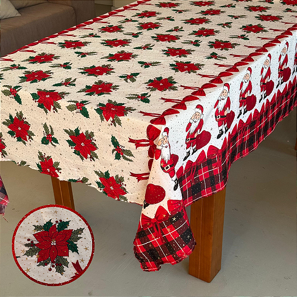 TECIDO OXFORD ESTAMPA DE NATAL TOALHA DE MESA / DECORAÇÃO | 1m X 1,50m | 26