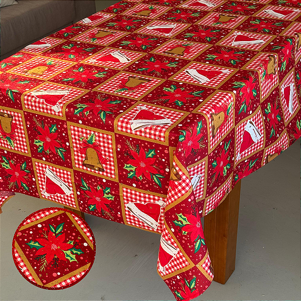 TECIDO OXFORD ESTAMPA DE NATAL TOALHA DE MESA / DECORAÇÃO | 1m X 1,50m | 25