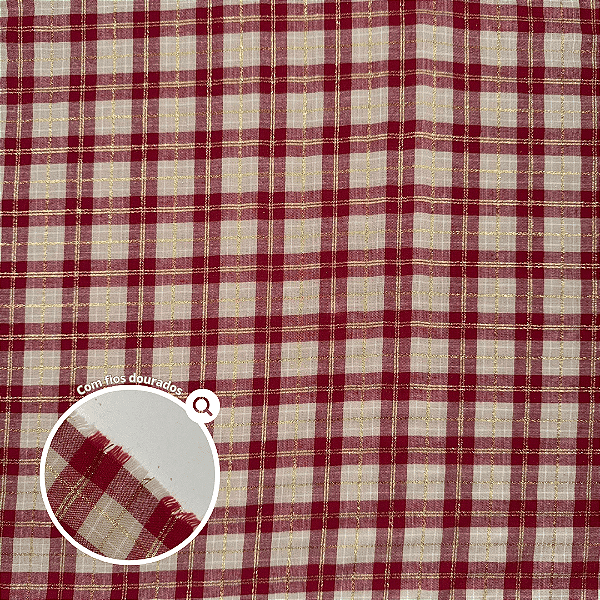 TRICOLINE XADREZ NATALINO LUREX | 1,50m X 0,50cm | 19