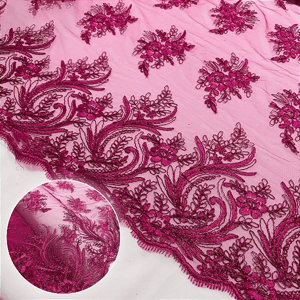 TULE BORADADO RENDA CORD METALIC 2 | 1,30m | CELEBRATE