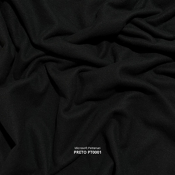 TECIDO MICROSOFT PETTENATI | 1m X 1,63m | PRETO PT0001