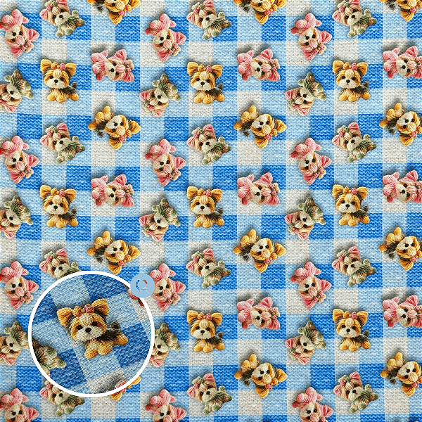 TECIDO TRICOLINE DIGITAL | 1,50m X 0,50cm | CACHORRINHOS TRICOT