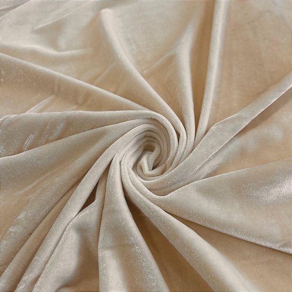 VELUDO MOLHADO ALEMÃO COM BRILHO CRISTAL | 1m X 1,50m | CREME