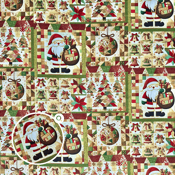TECIDO TRICOLINE DIGITAL NATAL | 0,50cm X 1,50m - 100% Algodão | PAPAI NOEL GRANDE