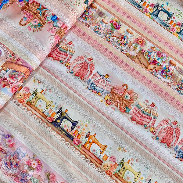 TRICOLINE BAHAMAS ESTAMPADO PREMIUM | 0,55cm X 1,50m - 100% Algodão | Costureira Des:9050 V296