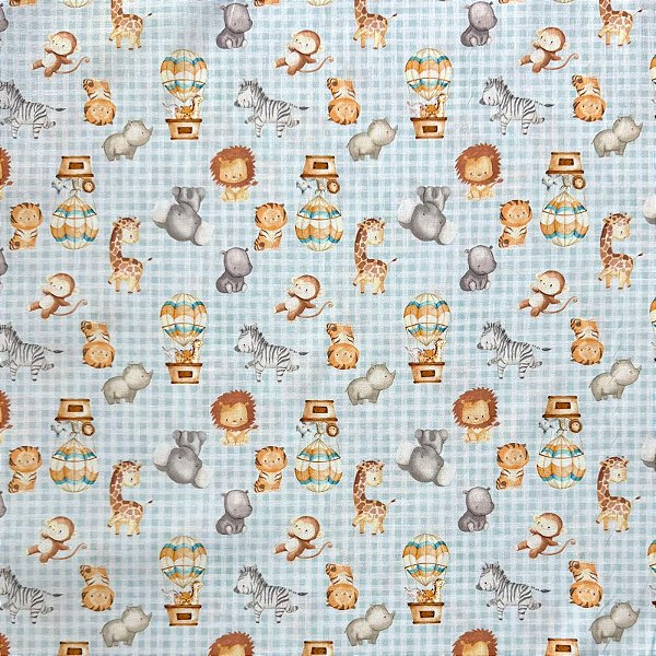 TRICOLINE BAHAMAS ESTAMPADO PREMIUM | 0,50cm X 1,50m - 100% Algodão | Safari Xadrez Des: 9050 V329