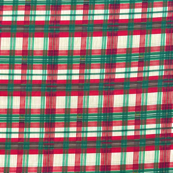 TRICOLINE BAHAMAS DIGITAL PREMIUM | 0,50cm X 1,50m - 100% Algodão | XADREZ NATALINO BEGE Des: 9001 E231