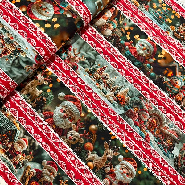 TRICOLINE BAHAMAS DIGITAL PREMIUM | 0,55cm X 1,50m - 100% Algodão | NATALINO NOEL Des: 9001 E239