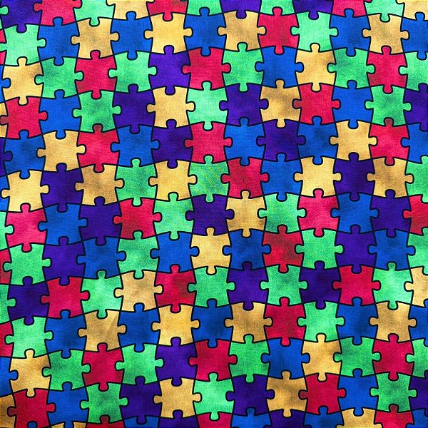 TRICOLINE BAHAMAS DIGITAL PREMIUM | 0,50cm X 1,50m - 100% Algodão | Quebra Cabeça Colorido Des: 9003 E236