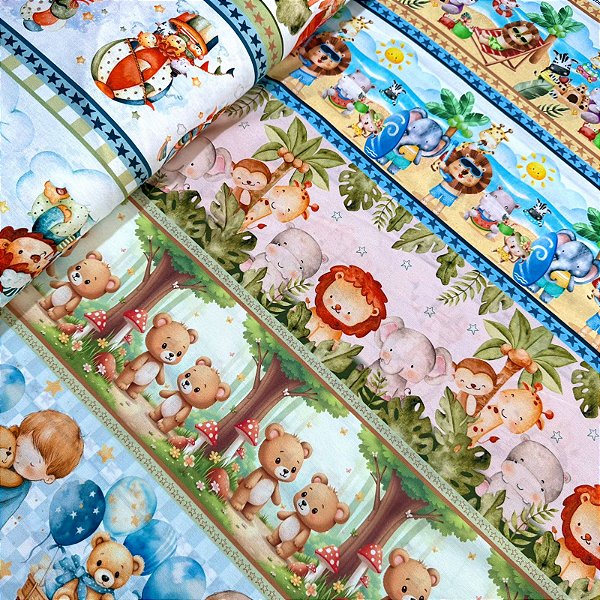 TRICOLINE BAHAMAS DIGITAL PREMIUM | 0,55cm X 1,50m - 100% Algodão | Bichinhos Diversos Des: 9012 E029