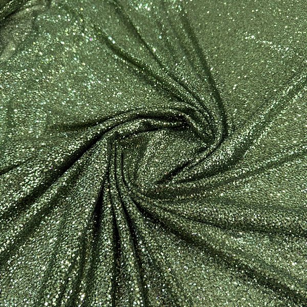 TULE EXPLOSÃO C/GLITTER | VERDE EXÉRCITO