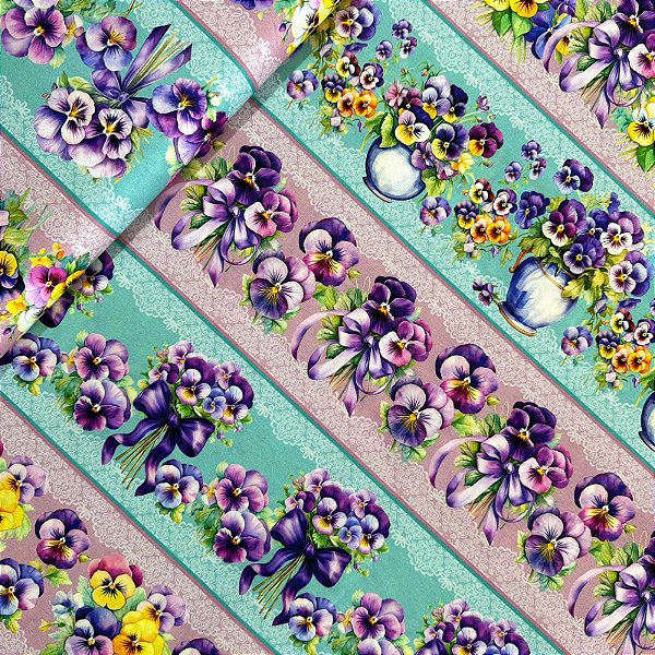 TRICOLINE BARRADA DIGITAL | 0,55cm X 1,50m - 100% Algodão | AMOR PERFEITO III 2259