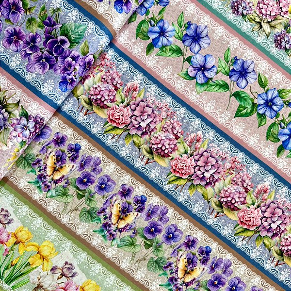 TRICOLINE BARRADA DIGITAL | 0,55cm X 1,50m - 100% Algodão | AMOR PERFEITO 3255