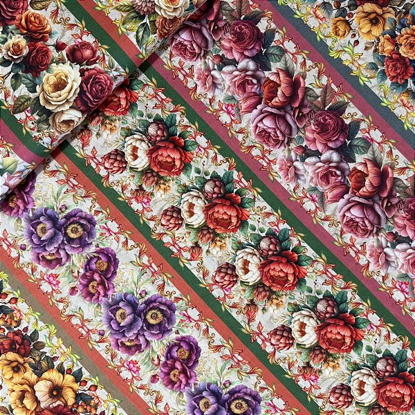 TRICOLINE BARRADA DIGITAL | 0,55cm X 1,50m - 100% Algodão | Sara 3359