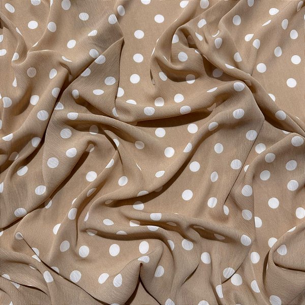 TECIDO CREPE MOUSSELINE | 1,50m - 100% Poliéster | Poa Bege