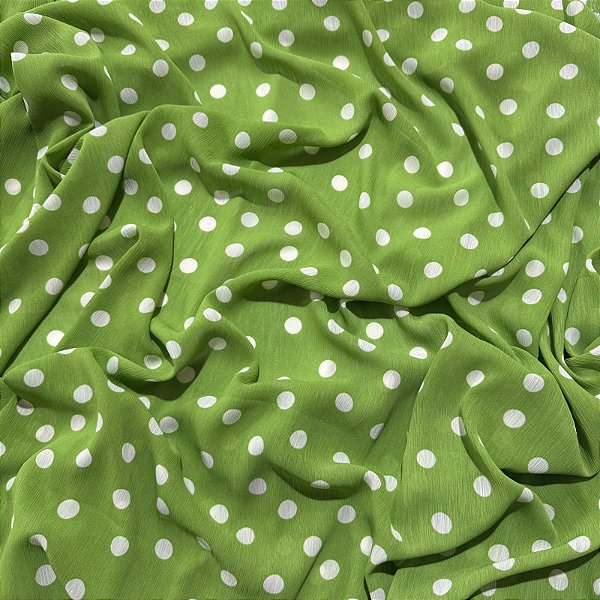 TECIDO CREPE MOUSSELINE | 1,50m - 100% Poliéster | Poa Verde