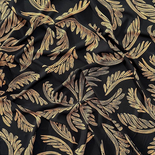 TECIDO VISCOSE | 1,50m - 100% Viscose | Folhagem em Poa