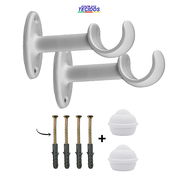 SUPORTE PARA CORTINA GROSSO 28mm PRATIKO PP | BRANCO