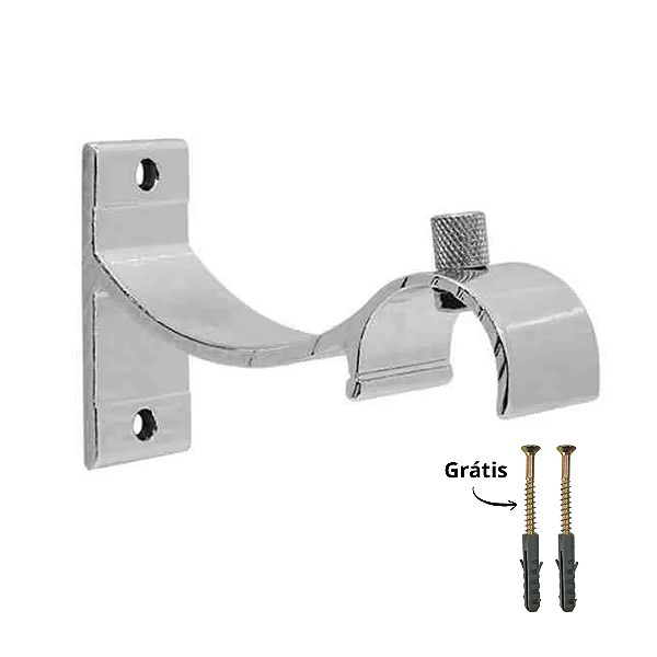 SUPORTE PARA CORTINA | Aluminio - Grosso | PERFIL INVERTIDO CROMADO