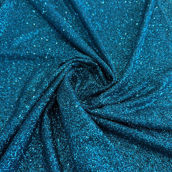 TECIDO TULE EXPLOSÃO C/GLITTER | 1,40m | Azul Petroleo