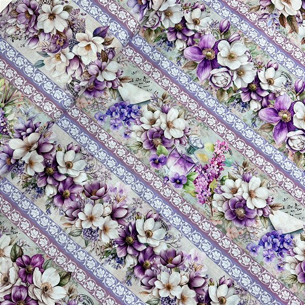 TRICOLINE BARRADA DIGITAL | 0,55cm X 1,50m | Flores do Campo Lilás