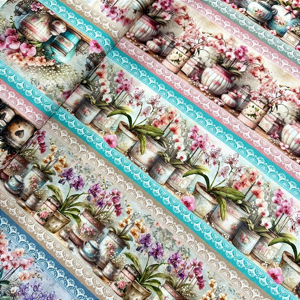 TRICOLINE BARRADA DIGITAL | 0,55cm X 1,50m | Flores no Vaso