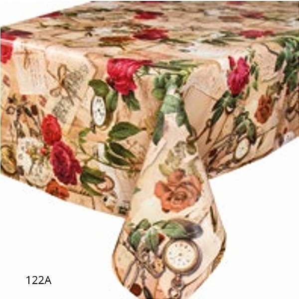 TOALHA DE MESA PLÁSTICO TÉRMICO | 1m X 1,37m | FLORAL ROSA 122A