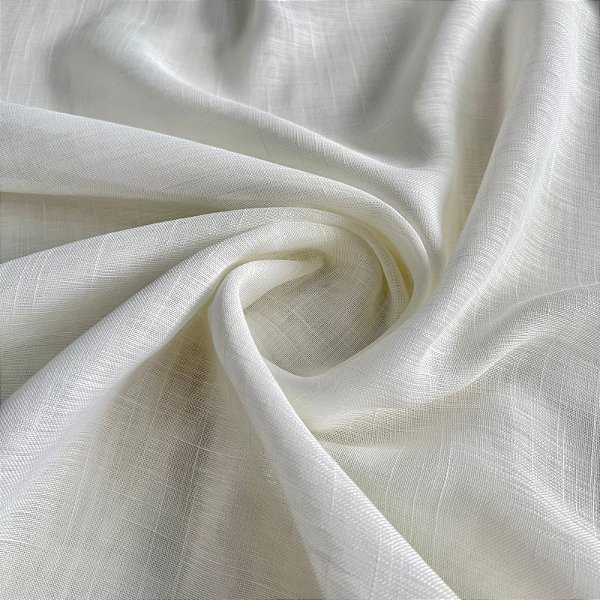 TECIDO VOIL FLAME BORA BORA | 3m - 100% Poliés | Marfim