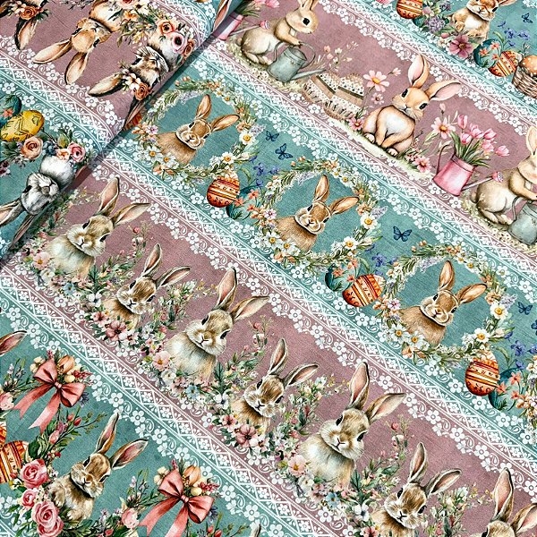 TRICOLINE BARRADA DIGITAL PÁSCOA | 0,55cm X 1,50m | Páscoa Azul / Rosa 3307