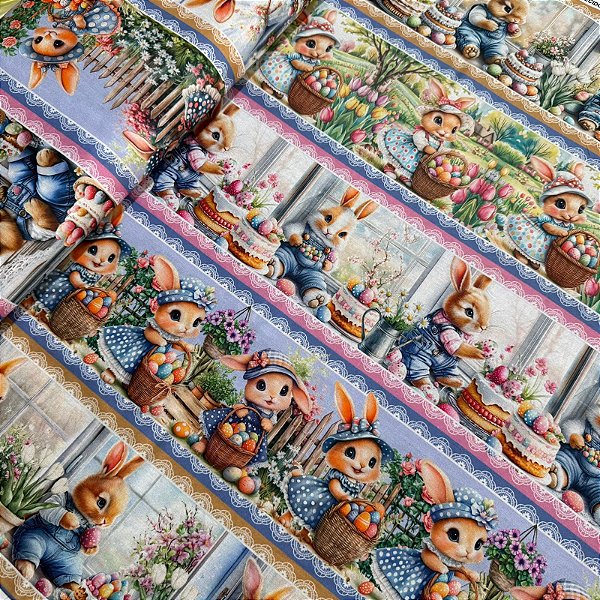 TRICOLINE BARRADA DIGITAL PÁSCOA | 0,55cm X 1,50m  | Páscoa Na Fazedinha