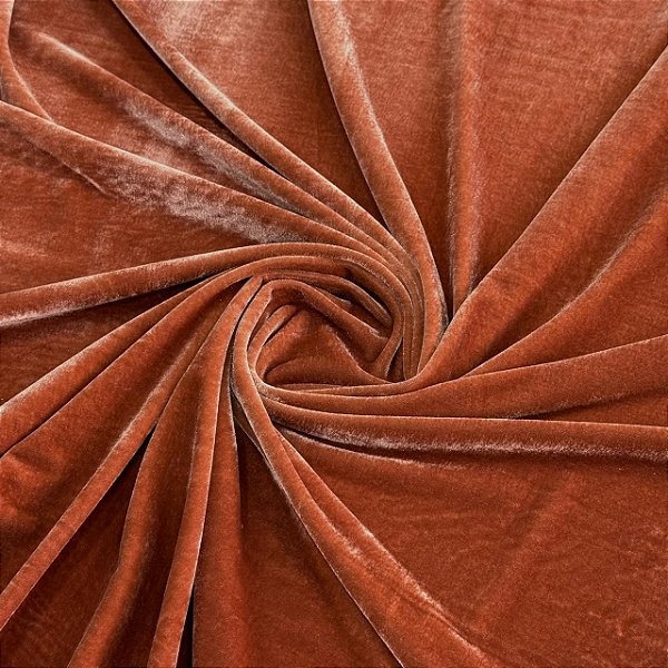 VELUDO MOLHADO ALEMÃO COM BRILHO CRISTAL | 1m X 1,50m | Marrom Ocre
