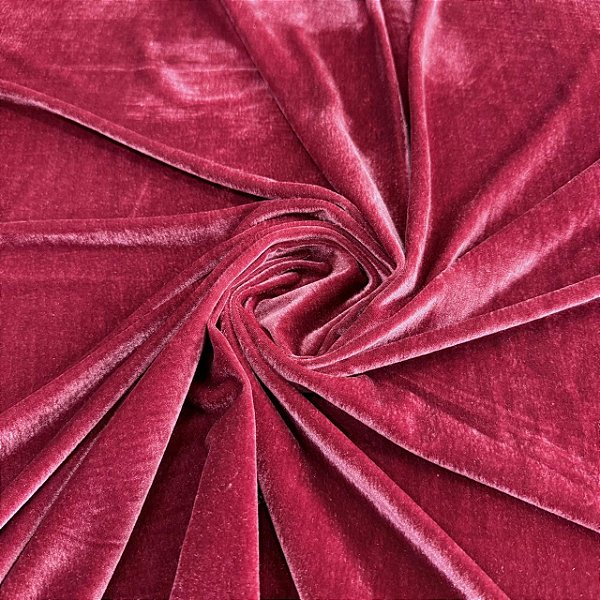 VELUDO MOLHADO ALEMÃO COM BRILHO CRISTAL | 1m X 1,50m | Vermelho Pessego