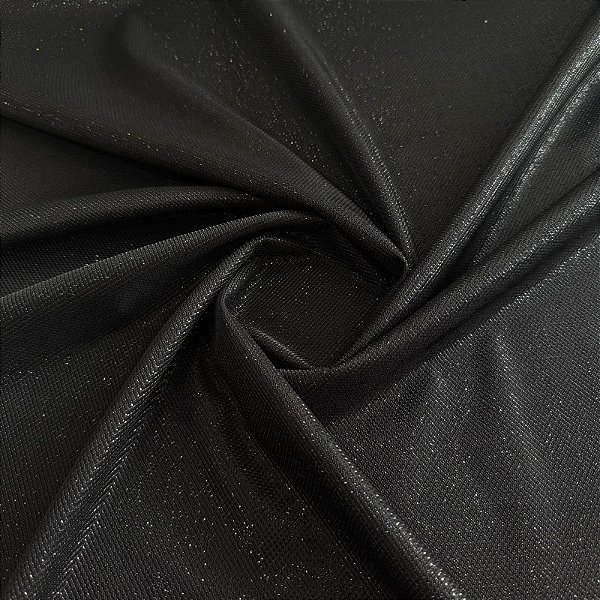 TECIDO MALHA SANTA MONICA | 1,40m - 4% Elastano | Preto Com Preto 310