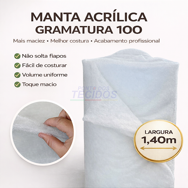 Manta Acrílica Gramatura 100 – Alta Qualidade | 1,40m