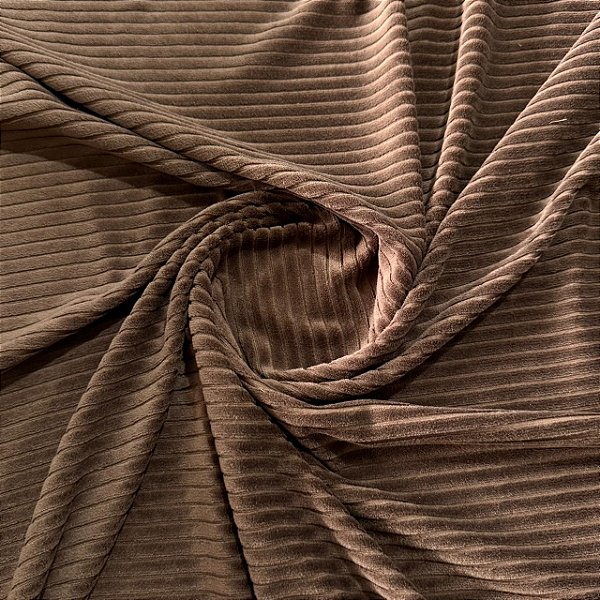Malha Veludo Canelada | 1,55m - 0,265g/m² | Marrom