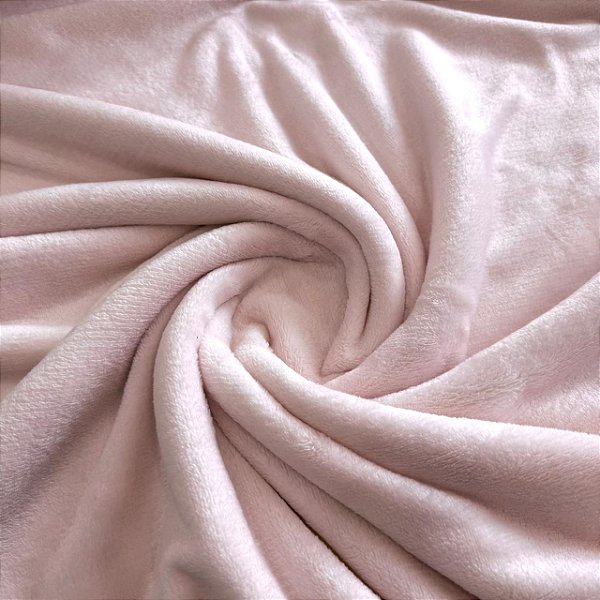 MANTA FLEECE FLANELADO DUBLADO PREMIUM 100% Poliéster - 1,60m Rosa Bebê