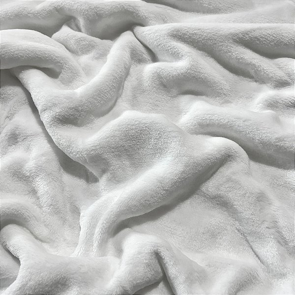MANTA FLEECE FLANELADO DUBLADO PREMIUM | 100% Poliéster - 1,60m | BRANCO
