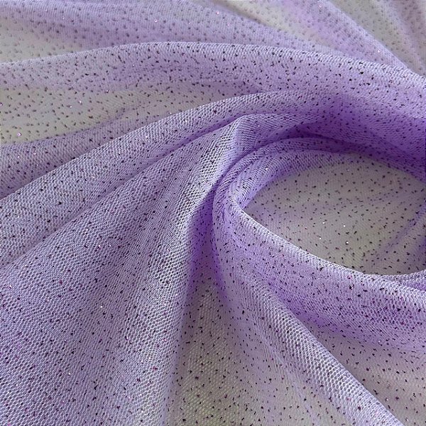 Tule Com Glitter tradicional - 1,50m - Lilás