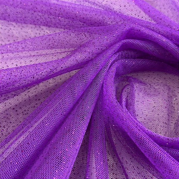 Tule Com Glitter tradicional - 1,50m - Violeta