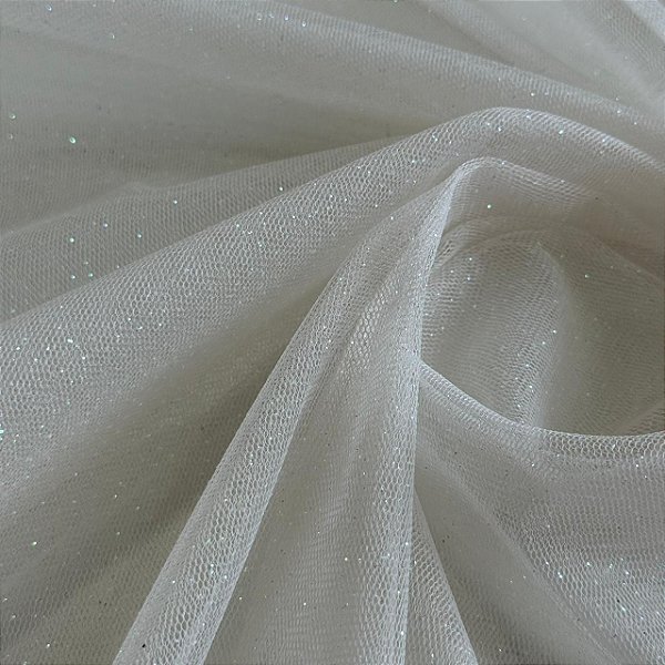 Tule Com Glitter tradicional - 1,50m - Pérola