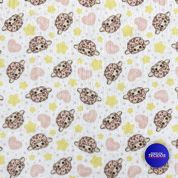 Tecido Fralda 100% Algodão Dupla Dohler - 0,75cm X 0,70cm - Sweet Dreams 02