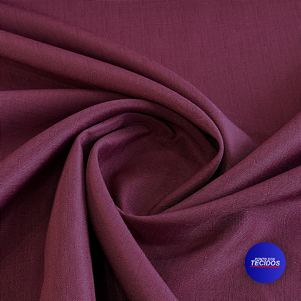 Tecido Oxford Slub Linho Flame | 3m - 100% Poliéster | Bordo Malbec
