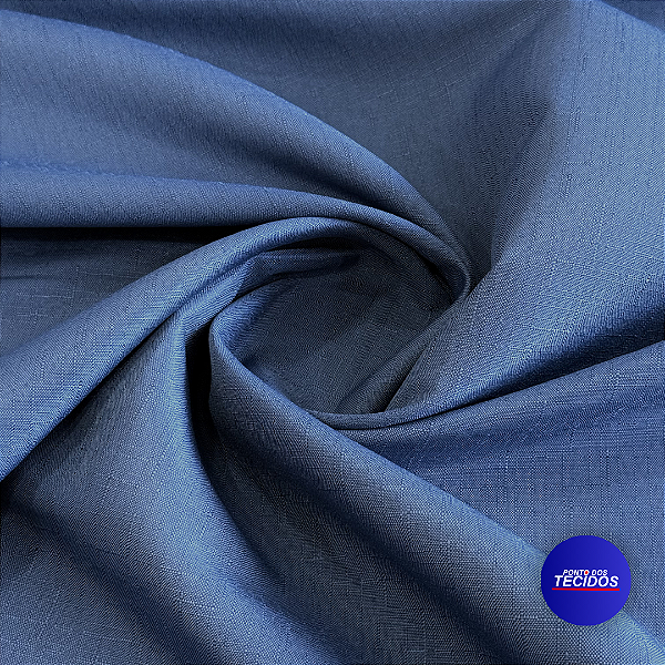 Tecido Oxford Slub Linho Flame | 3m - 100% Poliéster | Marinho