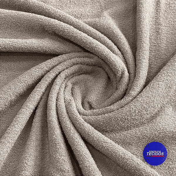 Tecido Atoalhado Felpudo 100% Algodão – Alta Absorção e Maciez - 0,50cm X 1,40m - BEGE NUDE