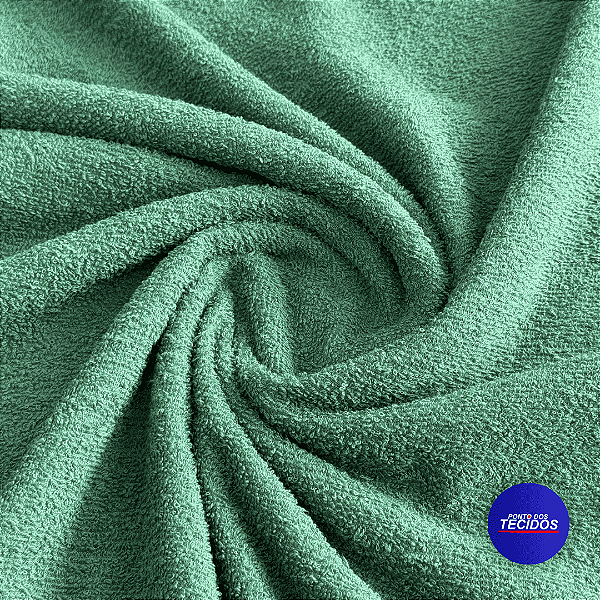 Tecido Atoalhado Felpudo 100% Algodão – Alta Absorção e Maciez - 0,50cm X 1,40m - VERDE FLORESTA