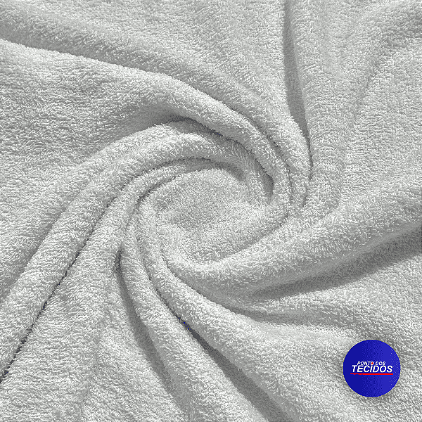 Tecido Atoalhado Felpudo 100% Algodão – Alta Absorção e Maciez - 0,50cm X 1,40m - Branco