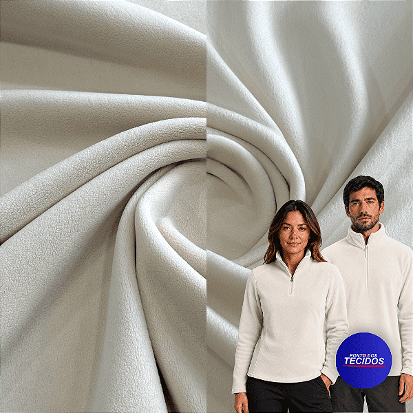 Tecido Malha Térmica Fleece Alpine Premium | 1,65m | Off White