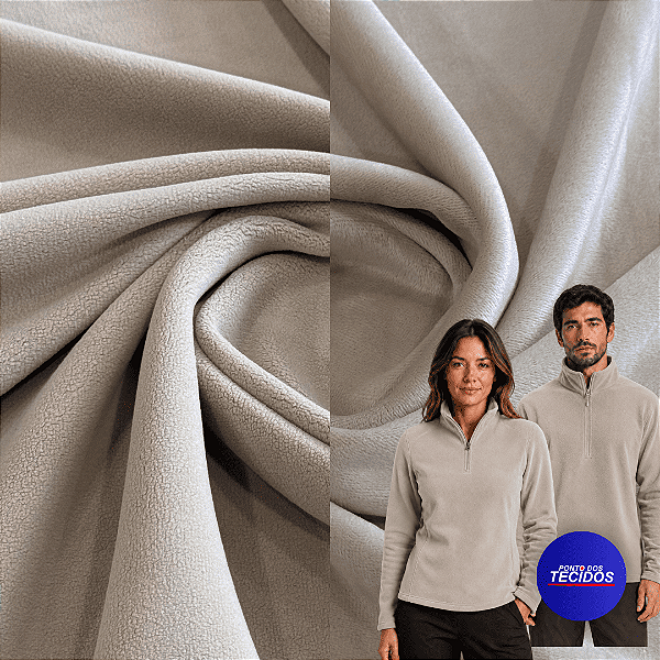 Tecido Malha Térmica Fleece Alpine Premium | 1,65m | Bege