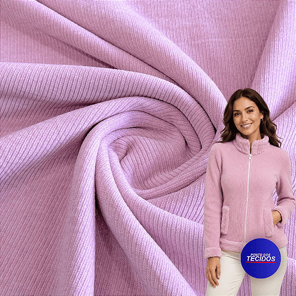 Tecido Dublado Canelado Confortmax | 5% Elastano - 1,60m | Rosa 132
